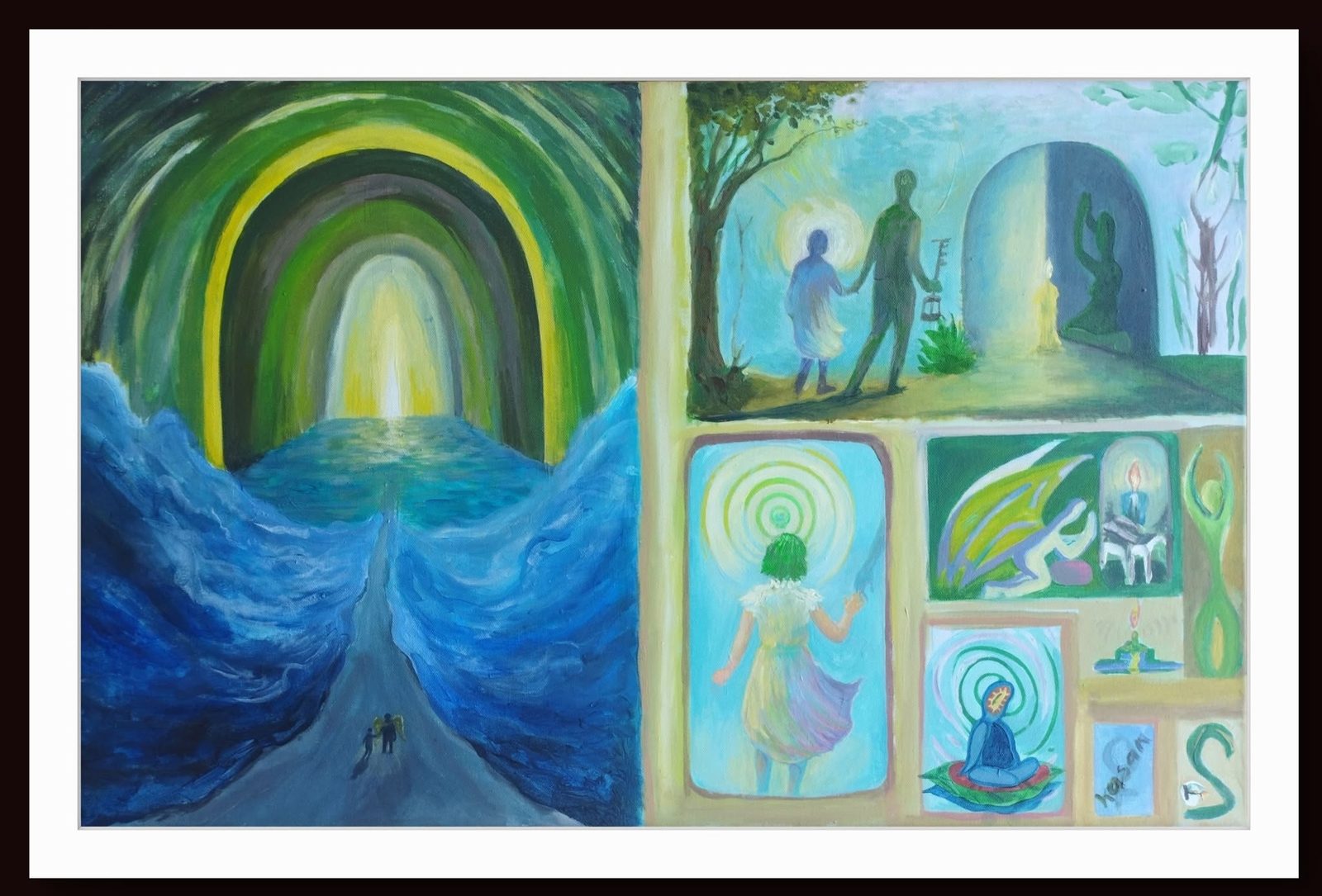 Mum Çocuk Hikayesi (The Tale of the Candle Child), acrylic painting in sequential panels